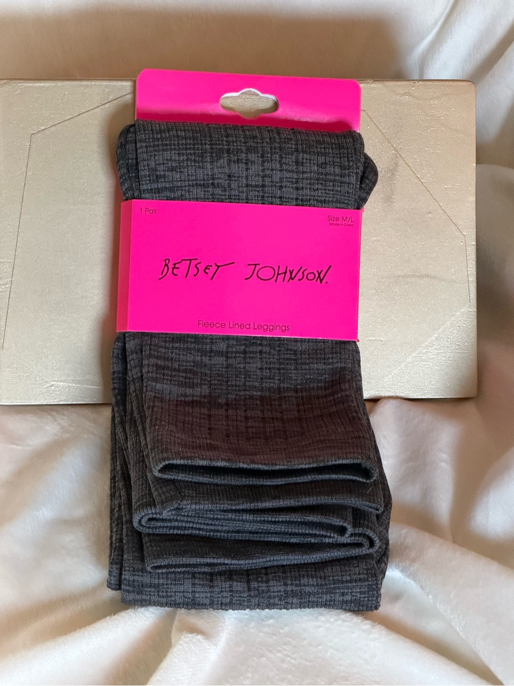 Betsey Johnson Gray Fleece-Lined Leggings
